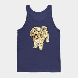 Cute Cream / Yellow Cavapoo Dog Tank Top